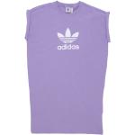 Fliederfarbene Streetwear adidas Trefoil T-Shirts für Damen Größe S 