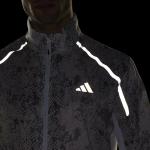 Beige Wasserdichte adidas Marathon Regenjacken mit Reißverschluss mit Reflektoren für Herren Größe XL 