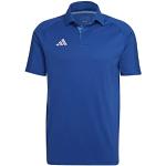 Reduzierte Royalblaue Kurzärmelige adidas Tiro 23 Herrenpoloshirts & Herrenpolohemden aus Jersey Größe 3 XL 