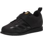 adidas Men's Powerlift 4 Weightlifting Track and Field Shoe, Black/Black/Solar Gold, 10