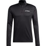 Reduzierte Schwarze Langärmelige adidas Terrex T-Shirts mit Reißverschluss aus Jersey für Herren Größe XL 