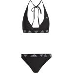Schwarze Sportliche adidas Neckholder-Bikinis für Damen Größe M 