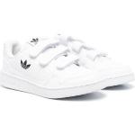 Weiße adidas Low Sneaker mit Klettverschluss aus Kalbsleder für Kinder Größe 33 