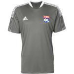 Dunkelgraue adidas Performance Olympique Lyon Olympique Lyon Trikots für Herren zum Fußballspielen 2021/22 