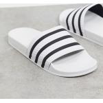 Reduzierte Weiße adidas Originals Offene Slipper mit Riemchen für Herren 