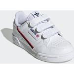 Weiße Unifarbene Casual adidas Continental 80 Runde Low Sneaker mit Klettverschluss aus Leder für Kinder Größe 34 