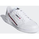 Weiße adidas Continental 80 Runde Low Sneaker aus Leder Leicht für Herren Größe 40,5 