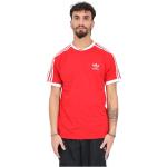 Reduzierte Rote Gestreifte adidas Originals T-Shirts aus Baumwolle für Herren Größe L für den für den Frühling 