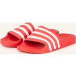 Rote Gestreifte adidas Originals Badeschlappen mit Riemchen aus Textil für Damen Größe 42 