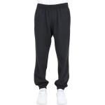 Adidas Originals, Schwarze French Terry Sweatpants mit gesticktem Kleeblatt Black, Herren, Größe: S