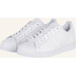 Weiße adidas Originals Superstar Low Sneaker aus Glattleder für Kinder Übergrößen 