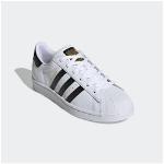 Reduzierte Weiße adidas Originals Superstar Low Sneaker mit Schnürsenkel aus Leder rutschfest für Herren Größe 38,5 