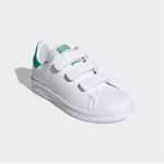 Reduzierte adidas Stan Smith Vegane Low Sneaker mit Klettverschluss für Kinder 