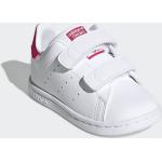 Weiße adidas Stan Smith Low Sneaker mit Klettverschluss in Normalweite aus Textil für Kinder Größe 27 