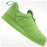 Hellgrüne Gestreifte adidas Superstar 360 Slip-on Sneaker mit Schnürsenkel aus Textil leicht für Kinder Größe 22 