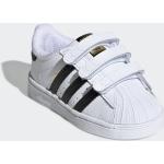 Weiße Unifarbene adidas Originals Superstar Low Sneaker mit Klettverschluss aus Leder Atmungsaktiv für Damen Größe 27 