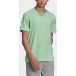 Grüne Sportliche Kurzärmelige adidas Essentials Rundhals-Ausschnitt T-Shirts aus Baumwolle für Herren Größe XS 