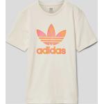 Offwhitefarbene adidas Originals Kinder T-Shirts aus Baumwolle für Mädchen Größe 140 