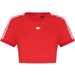 Reduzierte Rote adidas Originals T-Shirts mit Reißverschluss für Damen Größe S 