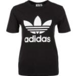 Schwarze adidas Originals Trefoil T-Shirts aus Baumwollmischung für Damen Größe XS 