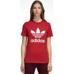 Rote Sportliche adidas Originals Trefoil T-Shirts aus Baumwolle für Damen Größe S 
