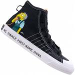 Schwarze Gestreifte adidas Originals Nizza Die Simpsons Moe Szyslak High Top Sneaker & Sneaker Boots mit Schnürsenkel aus Textil für Kinder Größe 36,5 