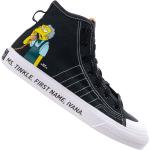Schwarze Gestreifte adidas Originals Nizza Die Simpsons Moe Szyslak High Top Sneaker & Sneaker Boots mit Schnürsenkel aus Textil für Kinder Größe 38,5 