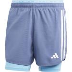 adidas - Own The Run 3-Stripes 2in1 Shorts - Laufshorts Gr L lila/blau
