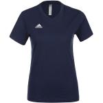 Dunkelblaue adidas Performance V-Ausschnitt T-Shirts aus Baumwolle für Damen Größe XXL für den für den Sommer 