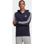 Blaue Sportliche adidas Essentials Zip Hoodies & Sweatjacken aus Fleece für Herren Größe 4 XL 