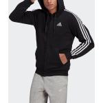 Schwarze Sportliche adidas Essentials Zip Hoodies & Sweatjacken aus Fleece für Herren Größe 4 XL 