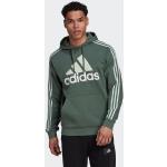 Reduzierte Grüne Sportliche adidas Essentials Herrensweatshirts aus Fleece mit Kapuze Größe 4 XL 