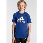 Blaue Sportliche Kurzärmelige adidas Kinder T-Shirts aus Polyester Größe 176 