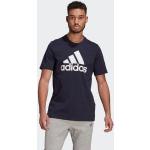Blaue Kurzärmelige Sportliche adidas Performance Essentials Rundhals-Ausschnitt T-Shirts aus Baumwolle mit Kapuze für Herren Größe 4 XL 