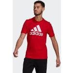 Rote Sportliche Kurzärmelige adidas Performance Essentials Rundhals-Ausschnitt T-Shirts aus Baumwolle für Herren Größe 4 XL 