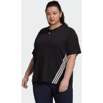 Schwarze Sportliche Kurzärmelige adidas Performance Rundhals-Ausschnitt T-Shirts aus Polyester für Damen Größe 3 XL Große Größen 