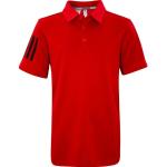 Rote Gestreifte Kurzärmelige adidas Kurzarm-Poloshirts für Kinder aus Polyester für Jungen Größe 176 