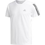 Weiße Kurzärmelige adidas Run It T-Shirts aus Polyester für Herren Größe M 