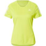 Gelbe Atmungsaktive Kurzärmelige adidas Own The Run Damenfunktionsshirts zum Laufsport 