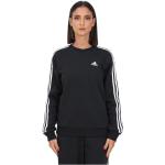 Reduzierte Schwarze adidas Essentials 3 Stripes Rundhals-Ausschnitt Damensweatshirts aus Baumwollmischung Größe L 