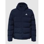 Marineblaue Gesteppte adidas Winterjacken aus Polyester für Herren Größe XXL 