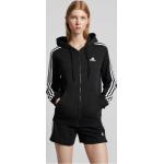 Schwarze adidas Sportswear Zip Hoodies & Sweatjacken mit Reißverschluss aus Baumwollmischung mit Kapuze für Damen Größe S 