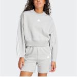 Reduzierte Graue Sportliche adidas Sportswear Rundhals-Ausschnitt Damensweatshirts Größe XS 