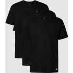 Schwarze adidas V-Ausschnitt T-Shirts aus Baumwolle für Herren Größe 3 XL 3-teilig 