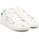 Reduzierte Weiße adidas Stan Smith Low Sneaker aus Kalbsleder für Kinder Größe 34 