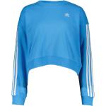Reduzierte Blaue adidas Rundhals-Ausschnitt Damensweatshirts aus Baumwolle Größe L 