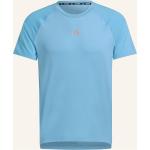 Hellblaue adidas T-Shirts aus Polyester für Herren Größe XL 