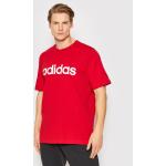 adidas T-Shirt Essentials Embroidered Linear Logo GL0061 Rot Regular Fit