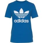 Blaue Sportliche adidas Trefoil T-Shirts aus Baumwolle für Damen Größe 3 XL 