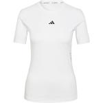 Weiße Kurzärmelige adidas Techfit T-Shirts für Damen Größe S 